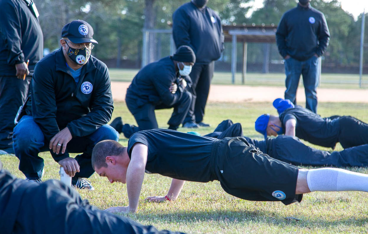 Cadets doing push ups